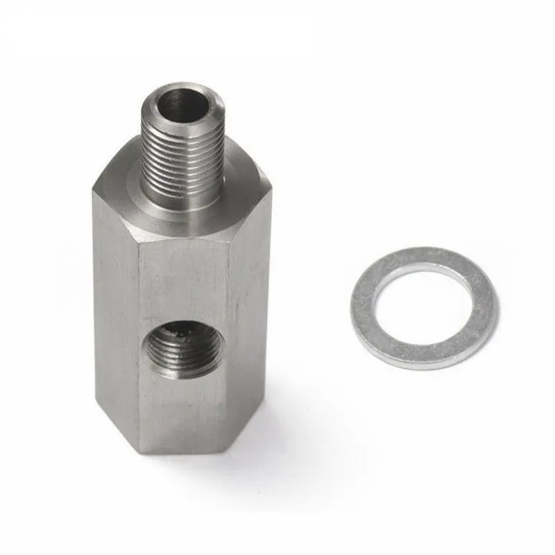 Adaptador de tubo de alimentación con Sensor de presión de combustible NPT, reductor de acero inoxidable de 1/8 pulgadas, ajuste de puerto en T, 1/8NPT, M10 x 1,5, M12 x 1,5