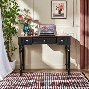 French Style Solid Wood <b>Desk</b> With Drawers Makeup Vanity <b>Study</b> Table Office Furniture - Product Image 2