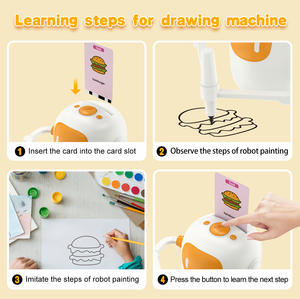 Robot de pintura educativo de juguete para niños, Robot de dibujo con 100 tarjetas ABS, Ayuda de aprendizaje divertida para niños y niñas pequeñas - Product Image 5