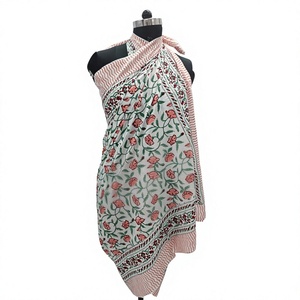 Vestido de Baño de Algodón Bordado a Mano con Estampado Floral para Mujer, Escote Halter Cruzado Asimétrico, Ropa de Playa Transpirable - Product Image 1