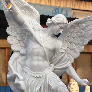 Statue de Saint Michel Archange en marbre grandeur nature, style religieux, pour l'extérieur, à vendre - Product Image 4