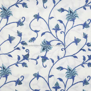 Tela Textil para el Hogar FLORAL BALE, 100% Algodón, Impresa a Mano con Bloques, Antiestática, Tejida, para Cortinas, Almohadas, Camisas, Trajes, Fundas, Vestidos - Product Image 1