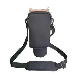 40 OZ Neoprene Insulated Portable Shoulder Strap Cooler Bag Water Bottle Carrier Cross Body Sling Holder Zipper Closure Tumbler - Product Image 5