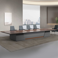 Table de conférence de bureau au design moderne et durable pour hôtels et salles de réunion, mobilier commercial avec panneau en bois