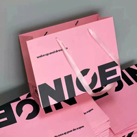 Sac en Papier Réutilisable Haut de Gamme avec Poignée en Ruban, Impression Logo Personnalisée, Meilleures Ventes, pour Boutiques de Luxe et Shopping