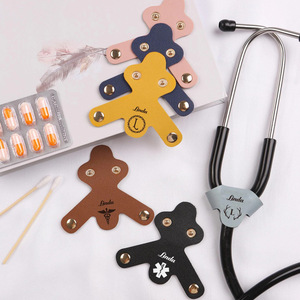 Porta-identificaciones de piel sintética PU transfronterizo con hebilla para estetoscopio, para médicos y enfermeras, accesorio de almacenamiento para equipo de protección médica. - Product Image 1