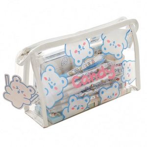 Logo Custom Printed School Children Cute Fabric Clear Case Pencil Bag With Customized Designs and Multi-Colored Options - Product Image 1