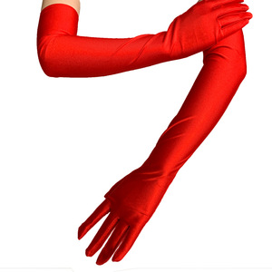 Gants longs de protection solaire d'été pour femmes, fins, pour soirées et occasions formelles, <span class=keywords><strong>mitaines</strong></span> noires, blanches, rouges, champagne, accessoires de robe - Product Image 1