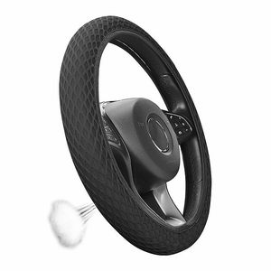 Housse de direction cousue <span class=keywords><strong>à</strong></span> la main respirante serrée antidérapante sans anneau Style élastique couverture de <span class=keywords><strong>volant</strong></span> de voiture ajustement universel pour la plupart des voitures - Product Image 3