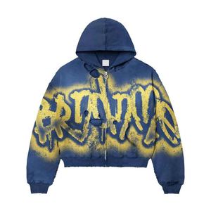 Sweat-shirt vintage en molleton français 100% coton lourd personnalisé avec logo DTG délavé à l'acide pour hommes - Product Image 2