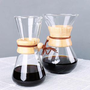 Yoshan 400ml 600ml 800ml Grande/Petite Taille à Usage Unique Vente Chaude Classique Anti-Brûlure Chemex Verre à Café avec Poignée en Bois - Product Image 5