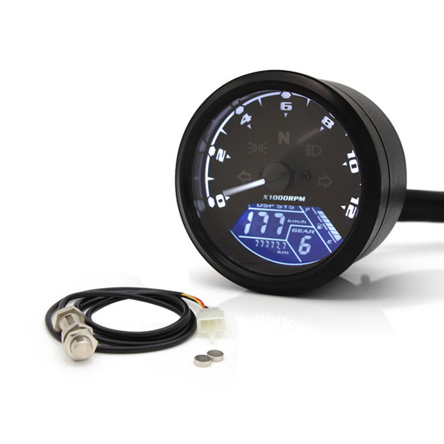 Motorcycle Meter Led Digital Indicator Light Tachometer Odometer Speedometer Motorcycle