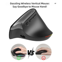 Mouse Komputer Vertikal Nirkabel Ergo Design Dual Mode 2.4GHz-BT 7 Tombol DPI Dapat Disesuaikan Baterai Isi Ulang Optik Stabil