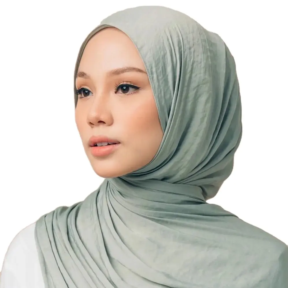卸売プレーンベルベットサテンヒジャーブスカーフ女性高級ソフトショールターバンヘッドラップ女性バンダナイスラム教徒ヒジャーブ女性イスラム