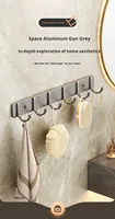 Porte-serviettes et chapeaux mural en aluminium, simple niveau, écologique, pour salle de bain, cuisine, salon, design moderne et épuré