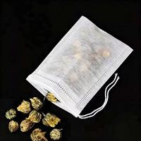Sachets de thé biodégradables en fibre de maïs avec logo personnalisé, filtre à infusion jetable, résistants à la chaleur, sans danger pour les aliments, avec cordon de serrage