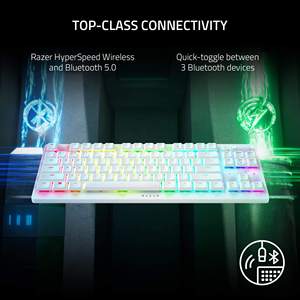 Teclado Inalámbrico para Juegos <span class=keywords><strong>Razer</strong></span> DeathStalker V2 Pro TKL, Interruptores <span class=keywords><strong>Ópticos</strong></span> de Bajo Perfil, Lineal Rojo, Inalámbrico HyperSpeed - Product Image 4