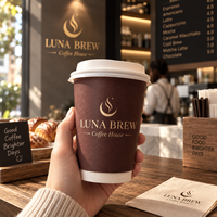 Gobelets à café jetables en papier noir avec couvercle, à paroi simple ou double, pour boissons chaudes, avec logo personnalisé imprimé, 8 oz, 12 oz, 16 oz