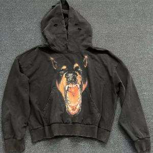 Pull-over Homme Personnalisé en Gros avec Broderie Tête de Chien, Style Streetwear, Effet Délavé Acide, Y2K, Sport, Coupe Oversize, 100% Coton - Product Image 1