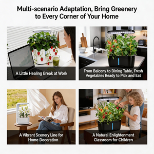 Sistema di Coltivazione Idroponica Intelligente a 3 Scomparti, Vaso Autoirrigante per Erbe e <span class=keywords><strong>Fiori</strong></span>, <span class=keywords><strong>Giardino</strong></span> Interno Smart - Product Image 6