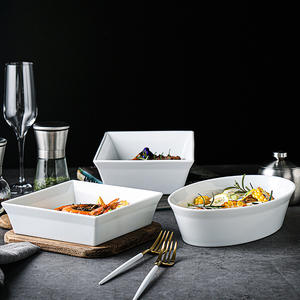 Conjunto de panelas de porcelana para jantar, placas estruturais para assar louça com bandeja - Product Image 1