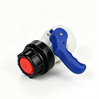 Robinet à bille manuel en plastique robuste Tonjet pour réservoir IBC, adaptateur OEM S60x6 BSP 62mm 75mm pour réservoirs IBC 1000L, produits chimiques, acides, eau