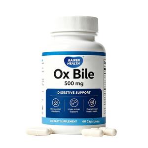 Capsules à base de bile de bœuf 500mg, marque privée OEM/ODM, 60 gélules, complément alimentaire pour adultes, soutien digestif, hépatique et immunitaire - Product Image 1