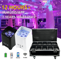 Venta calienteControl inalámbrico DMX 6x18W RGBWA UV 6 en 1 alimentado por batería Uplight focos recargables LED par uplight