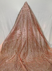Chine vente en gros robe de soirée dentelle tissu coloré robe de mariée paillettes cristal Sequin <span class=keywords><strong>Net</strong></span> tissu perle pour mariage spécial - Product Image 6