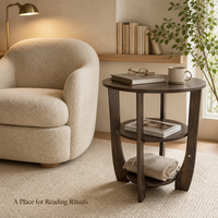 Table basse ronde en bois moderne personnalisable - Meuble de salon minimaliste et durable