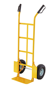 Yellow Steel Hand Cart 2 Wheel <b>Platform</b> <b>Trolley</b> Durable Industrial Utility Dolly for Moving Warehouse Transport - Product Image 2