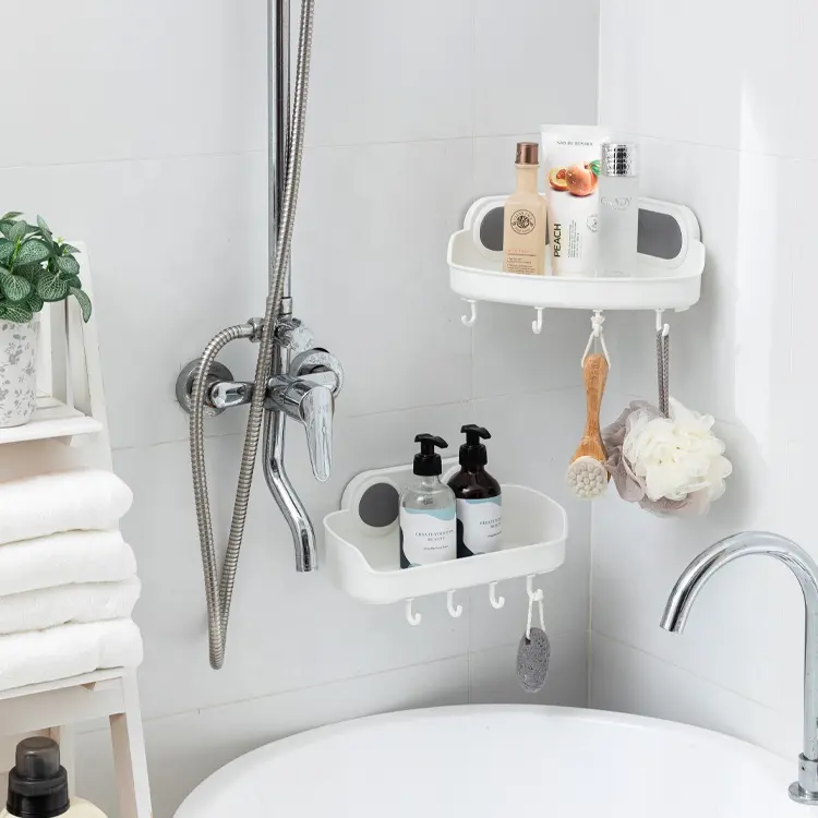 TAILI caddie de douche en plastique étagère d'angle salle de bain panier de rangement douche organisateur salle de bain étagères de rangement