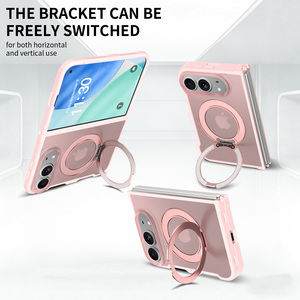 Étui Duo pour <span class=keywords><strong>iPhone</strong></span> rose luxueux et mignon avec support rotatif, finition mate douce au toucher, étui magnétique personnalisé pour téléphone portable pour femmes et filles - Product Image 6