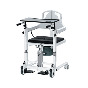 Silla de transferencia plegable ajustable con bandeja para el cuidado de ancianos postrados en cama, equipo de seguridad para el baño - Product Image 3