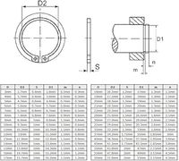 Metric Din471 46mm X 54mm Round Shape Metal External Snap Retaining Ring