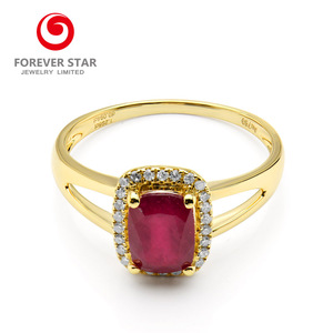 Anelli Gioielli da Donna <span class=keywords><strong>con</strong></span> <span class=keywords><strong>Rubino</strong></span> <span class=keywords><strong>Naturale</strong></span>, Gioielli in Oro Fine 14 Carati, Vendita all'Ingrosso - Product Image 4