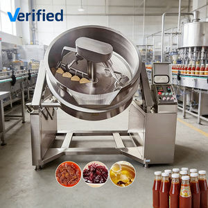 Marmite de cuisson à double enveloppe en acier inoxydable avec agitateur pour confitures, ketchup et sauces - Product Image 1