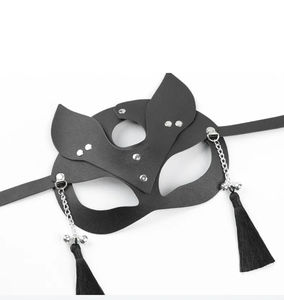 Máscara de gato de cuero Sexy gótico con orejas Bdsm fetiche media cara para <span class=keywords><strong>Catwomen</strong></span> para carnaval Halloween mascarada fiesta Bondage Gear - Product Image 2