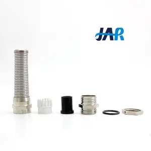 IP68 Torsion Resistant Spiral Spring Type Nickel Plated Brass Metal Strain Relief Cable Gland