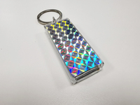 Mini porte-clés solaire en métal avec écran couleur LCD et lampe torche intégrée