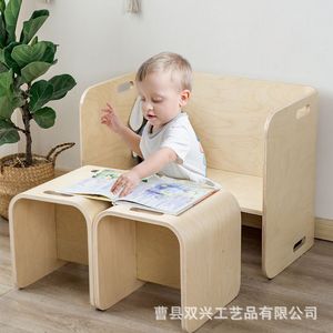 Ensemble table et chaise Montessori en bois pour bébés, tout-petits, maternelle, usage domestique, éducatif, durable - Product Image 3