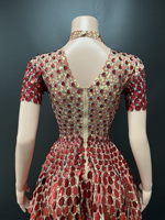 Novance Y1029 Vente en gros Nouvelle Tendance Robe de Danse Mini à Paillettes 3D Intégrales Col Montant pour Spectacles et Clubs