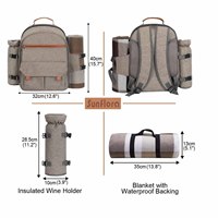 Ensemble panier de pique-nique isotherme personnalisé, réutilisable, écologique, imperméable, pour 4 personnes, avec sac à vin et sac isotherme, pour les voyages en plein air