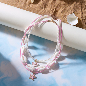 Set di Collane Estive in Stile Bohémien <span class=keywords><strong>con</strong></span> Stella Marina, Versatile Set di 3 Pezzi <span class=keywords><strong>con</strong></span> Collane di Conchiglie, Stelle Marine e Perle - Product Image 3