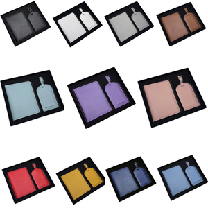 Set Porta Passaporto e Etichetta Bagaglio in <span class=keywords><strong>Pelle</strong></span>, Portafoglio da Viaggio con Etichetta per Valigia, Accessori da Viaggio per Uomo e Donna - Product Image 2