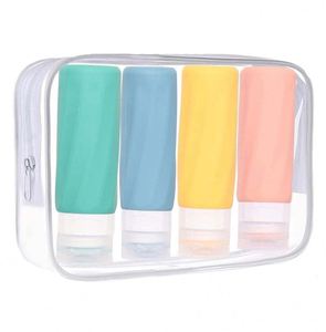 Botellas de Champú a Prueba de Fugas de 3 oz, Paquete de 4 Botellas de Silicona de Viaje para Artículos de Aseo - Product Image 1