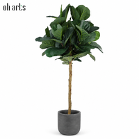 OH ARTS Usine chinoise : Plantes artificielles en plastique de type Ficus lyrata, les plus vendues, en gros pour la décoration extérieure