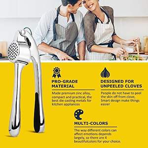 Presse-ail en acier inoxydable à vente chaude, écraseur manuel, accessoire de cuisine, outil tendance, éplucheur de fruits et légumes, brosse - Product Image 3