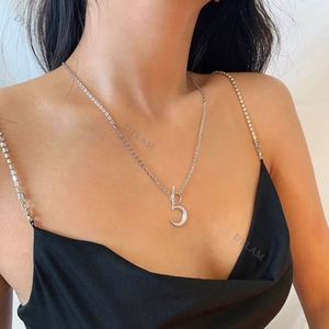 Dylam Customizable Tiny Moon Pendant Necklace 925 Sterling <b>Silver</b> Dainty Personalized Moon <b>Choker</b> Neckla - Product Image 6