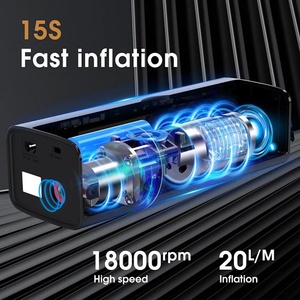 Compressor de Ar Elétrico para Carro, Bomba Infladora de Pneus com Lâmpada LED, Bomba Inflável Portátil para Pneus de Moto e Bicicleta - Product Image 3